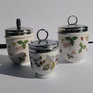 Bundle 3 Vintage Royal Worcester English Porcelain Egg Coddler Poacher 2 sizes